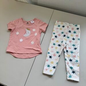 Hanna Andersson sleeping moon and stars girls outfit 18-24 months